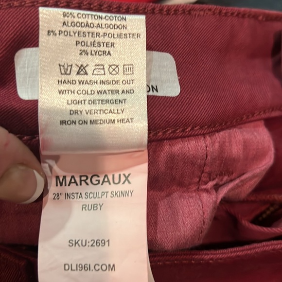 DL1961 Margaux 28” Instasculpt Skinny Jeans in Ruby Sz 30 NWT - Picture 8 of 8